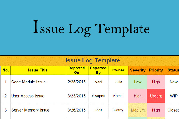 Sample Issue Log Template 1114