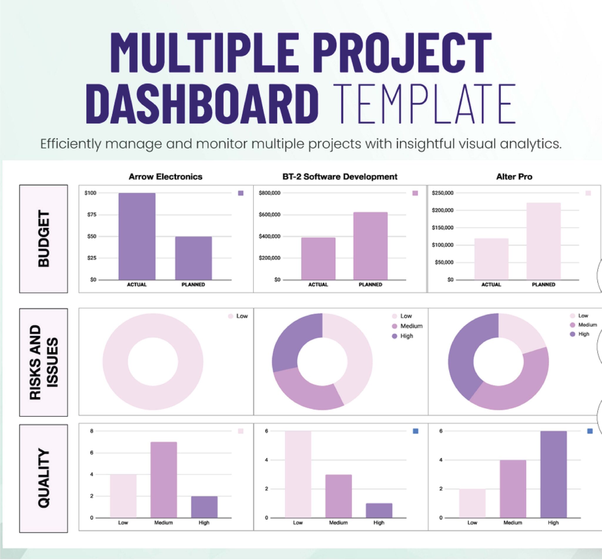 Download Multiple Project Management Dashboard - PMITOOLS